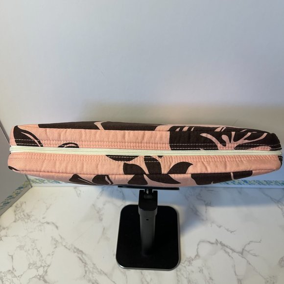 Zippered pouch with handle - Tropical floral design in peach - Picture 4 of 5